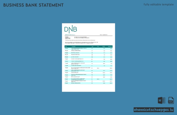 DNB Bank Firmenkontoauszug (Word- und PDF-Beispiel)